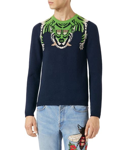 gucci tiger sweater green|gucci blackface jumper.